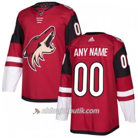 Män Ishockey Arizona Coyotes Tröja med eget tryck Adidas 2017-2018 Vinröd Authentic